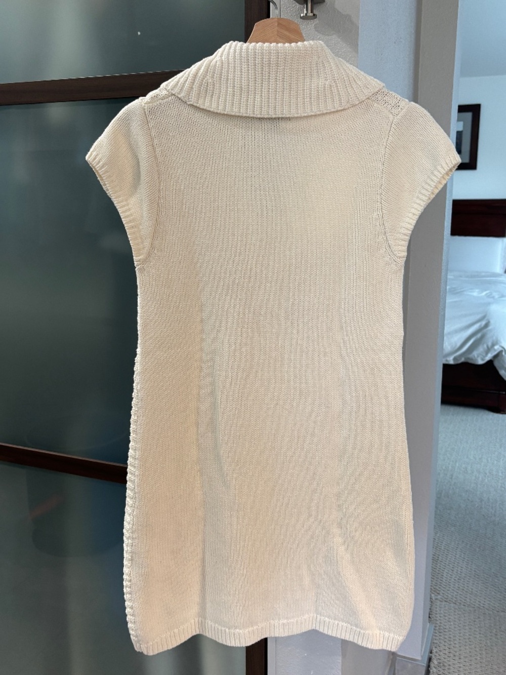Express Cowl Neck Cable Knit Mini Dress - Cream Size S - Picture 4 of 8